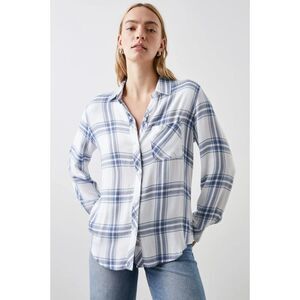 Rails Hunter Long Sleeve Plaid Button Down Shirt Size Small White Pacific Teal